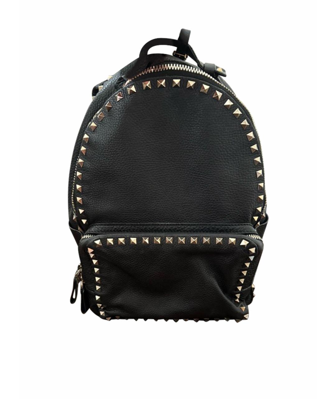 VALENTINO Черный кожаный рюкзак, фото 1