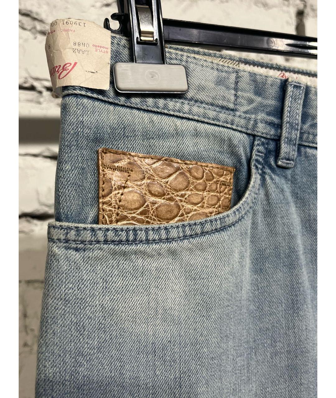 BRIONI Голубые прямые джинсы, фото 4