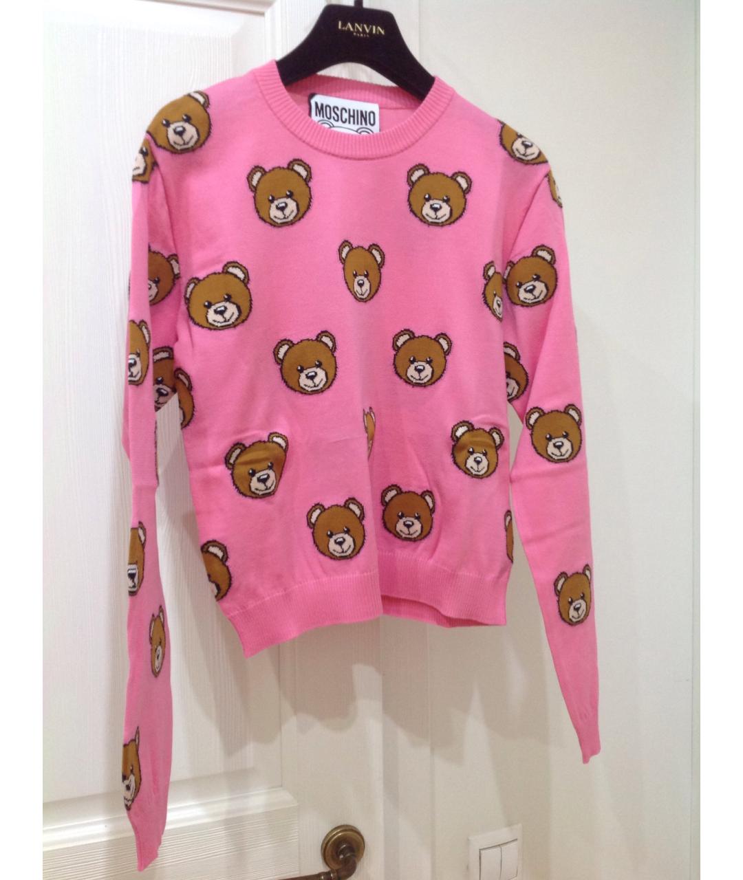 BOUTIQUE MOSCHINO Розовый хлопковый джемпер / свитер, фото 5