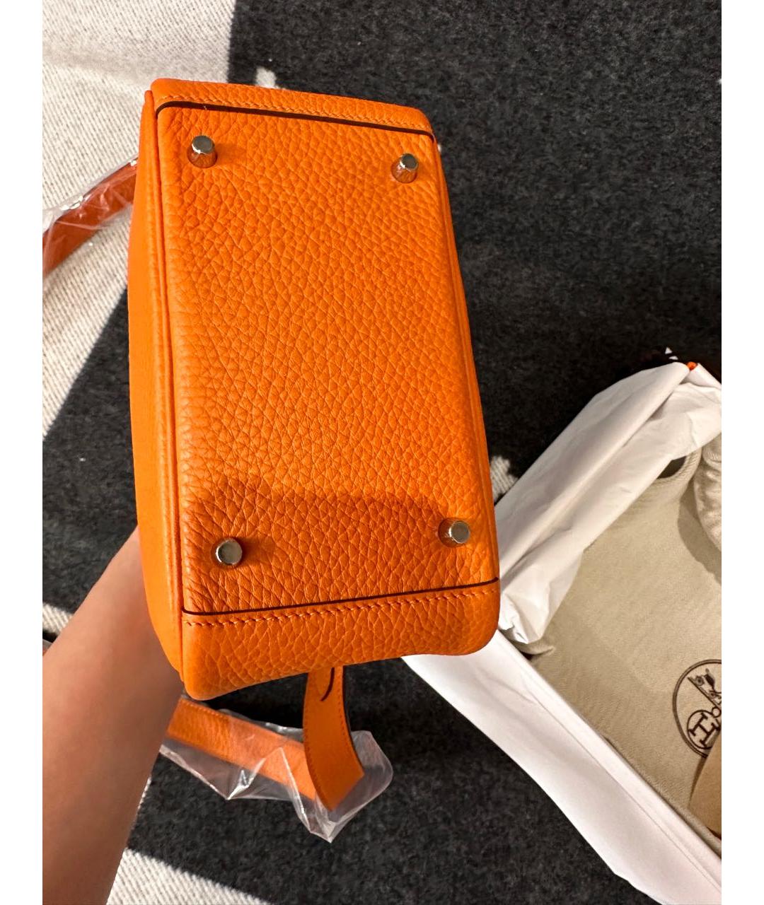 HERMES PRE-OWNED Оранжевая кожаная сумка через плечо, фото 3