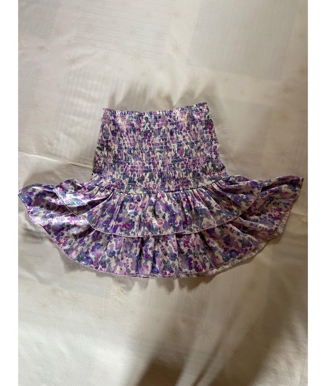 MAJE Мульти шелковая юбка мини, фото 3