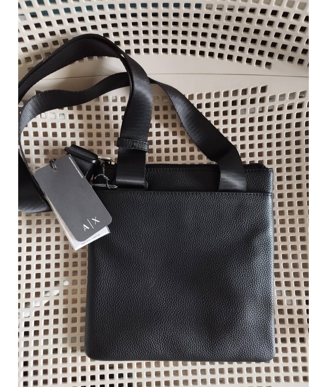 ARMANI EXCHANGE Черная сумка на плечо из искусственной кожи, фото 7