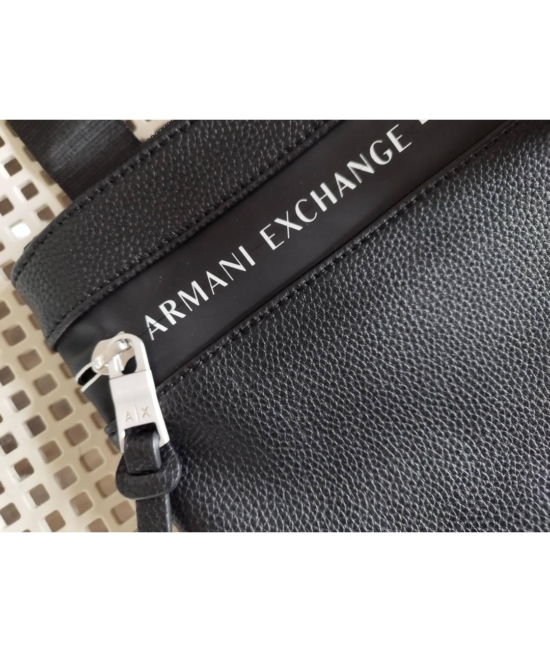 ARMANI EXCHANGE Черная сумка на плечо из искусственной кожи, фото 6