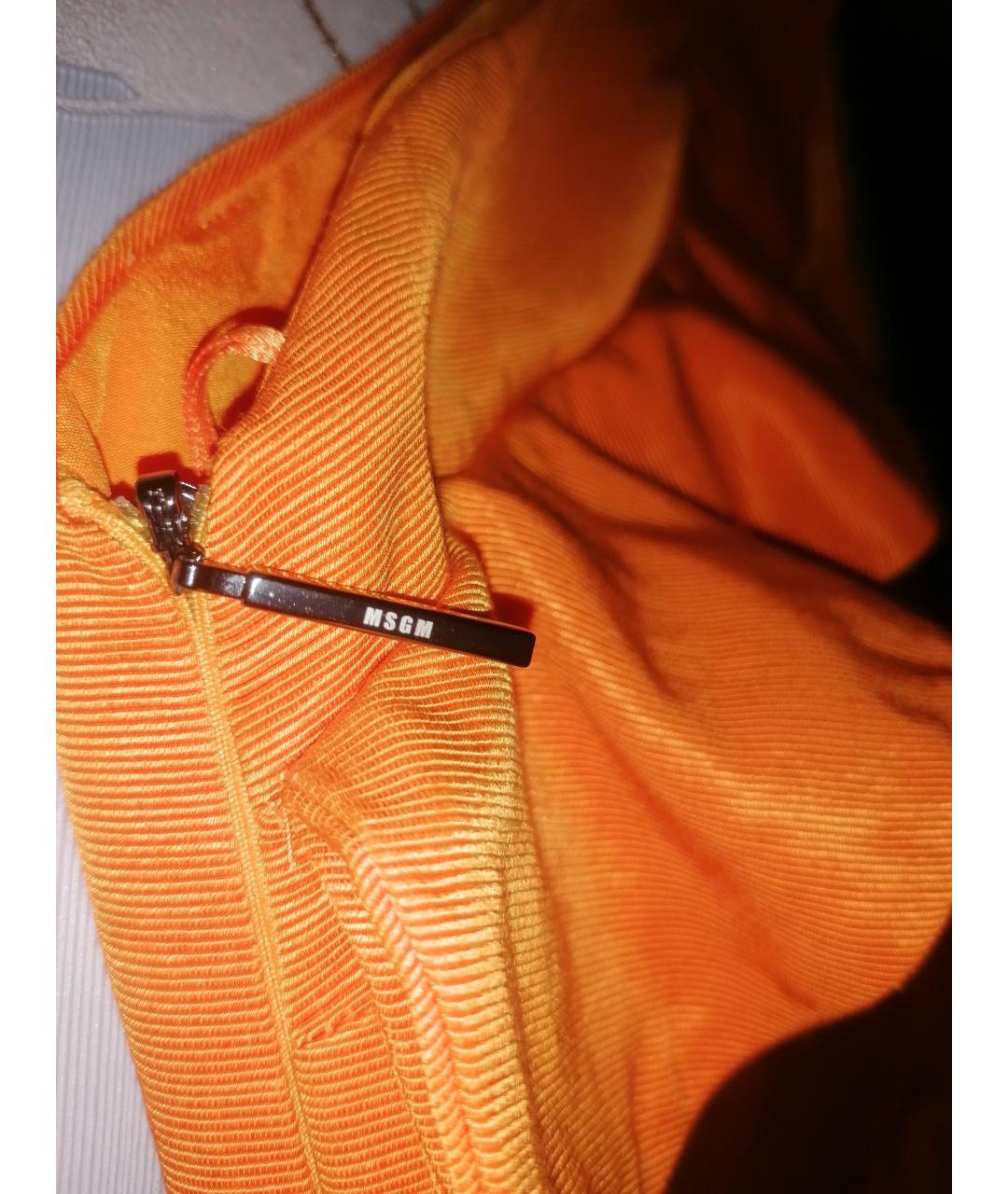MSGM Оранжевое хлопковое коктейльное платье, фото 4