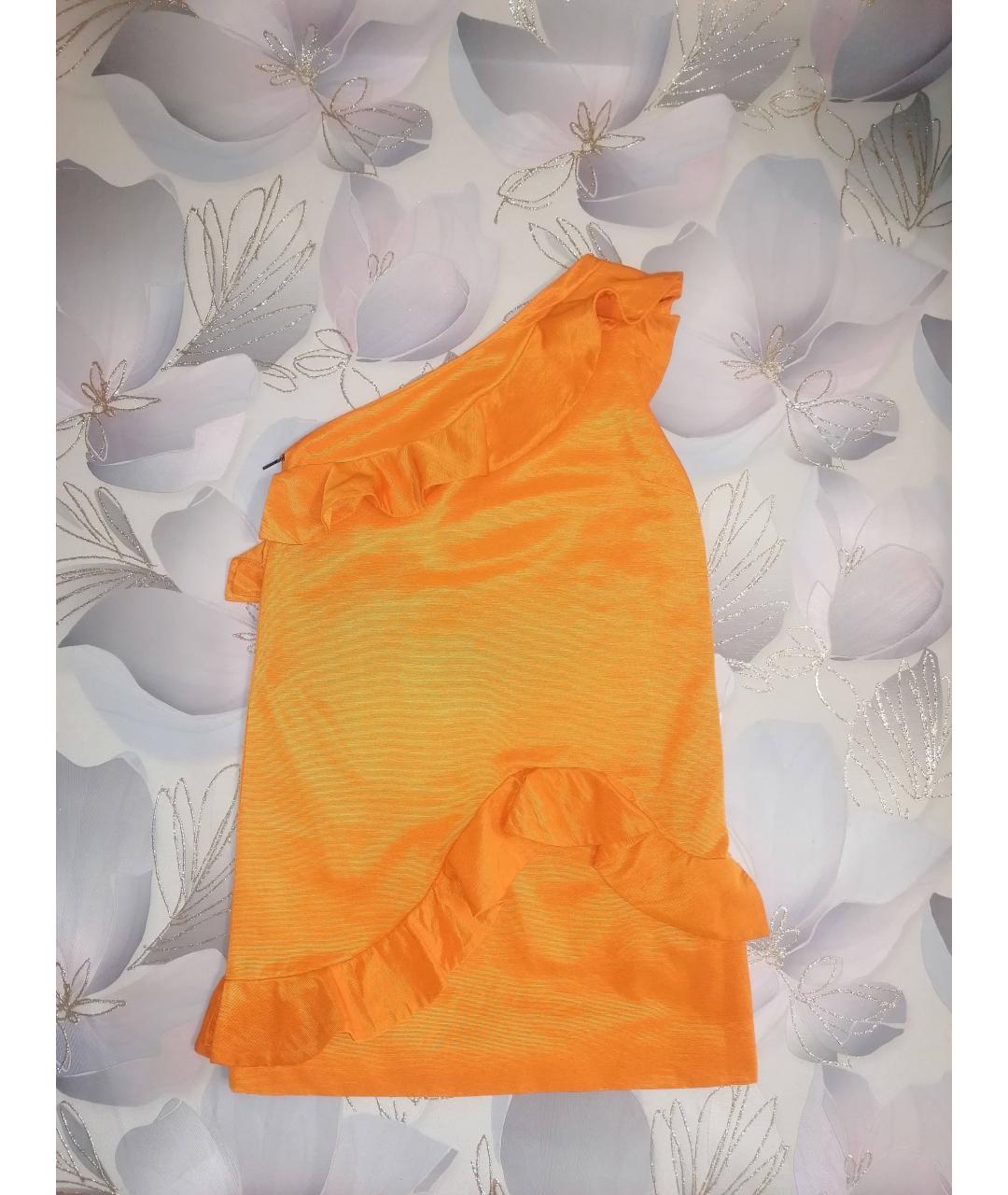 MSGM Оранжевое хлопковое коктейльное платье, фото 7