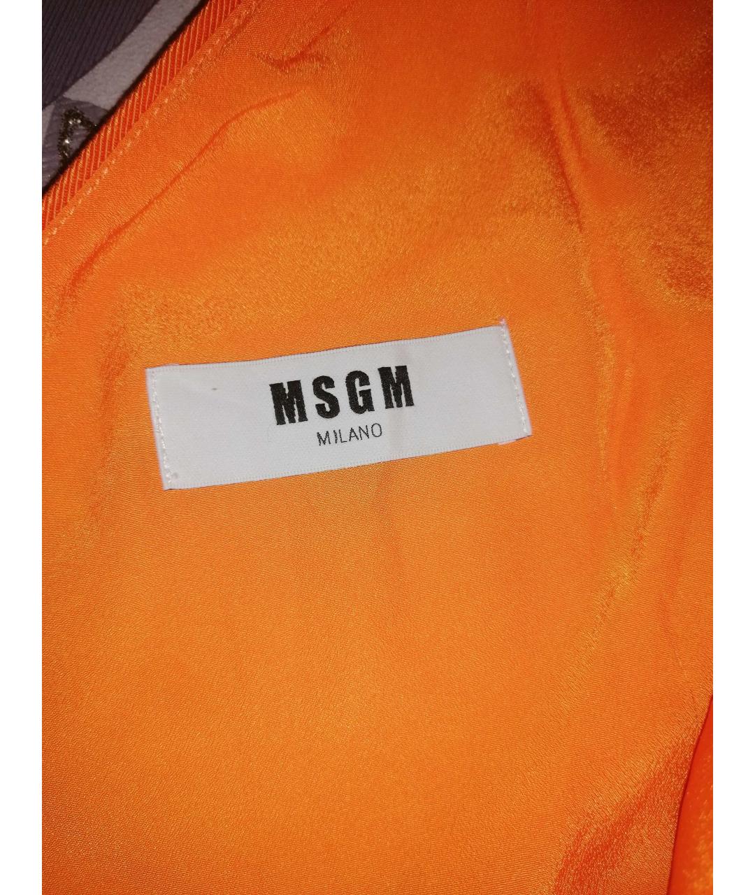 MSGM Оранжевое хлопковое коктейльное платье, фото 3