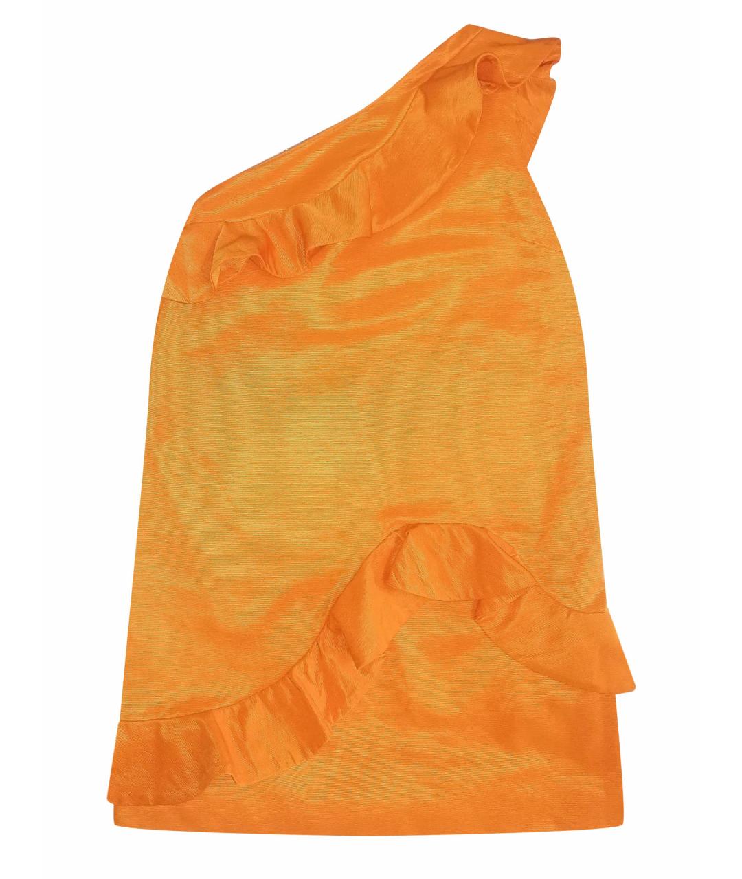 MSGM Оранжевое хлопковое коктейльное платье, фото 1