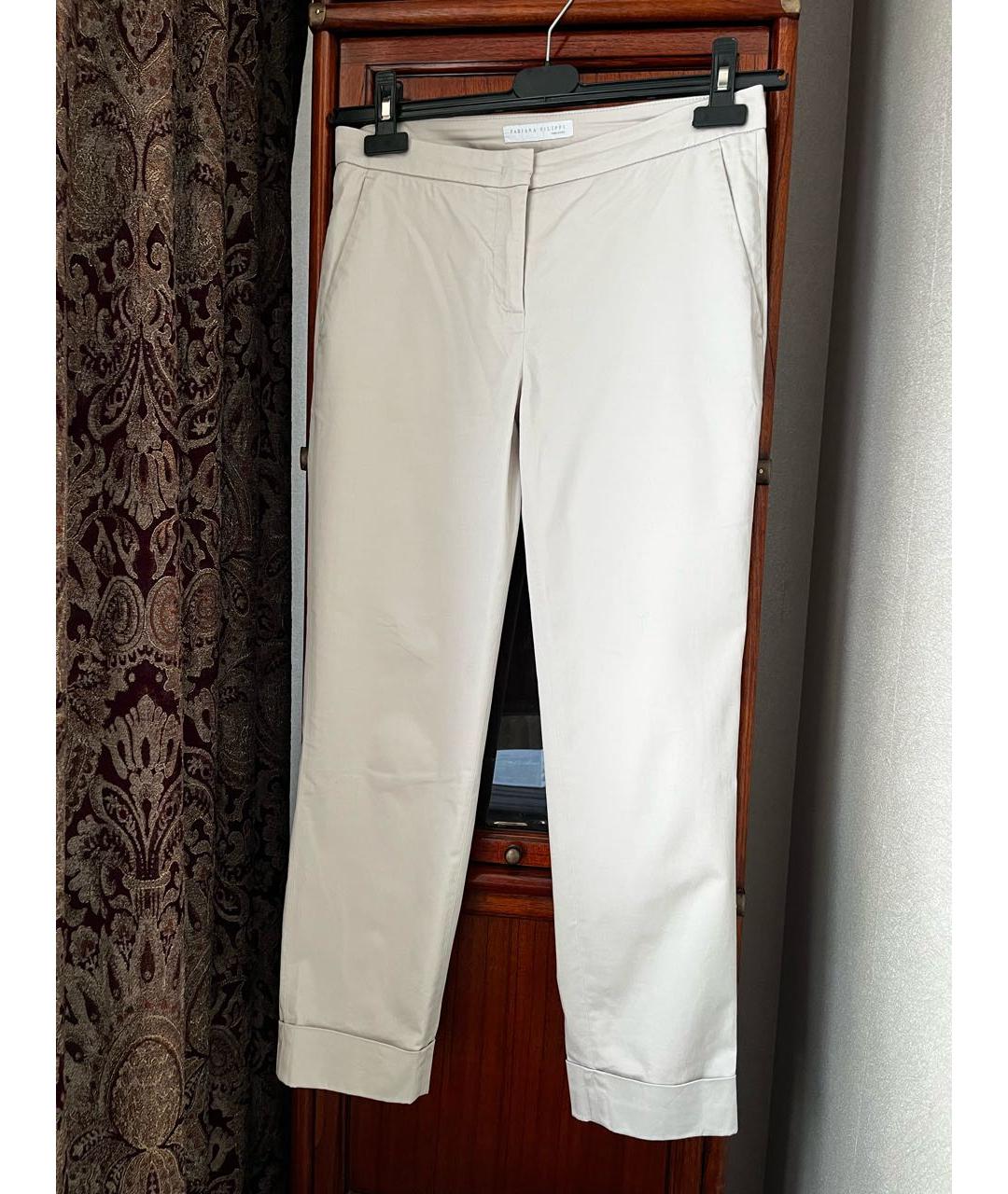 FABIANA FILIPPI Серые хлопко-эластановые брюки узкие, фото 5