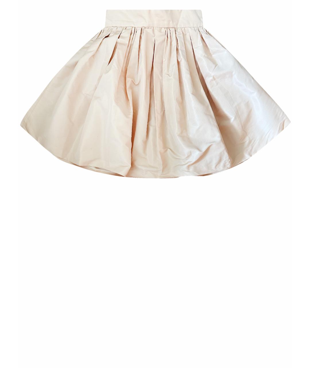 MIU MIU Бежевая ацетатная юбка мини, фото 1