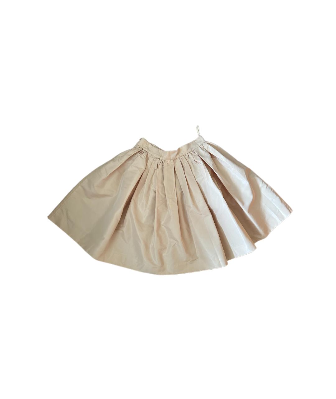 MIU MIU Бежевая ацетатная юбка мини, фото 2