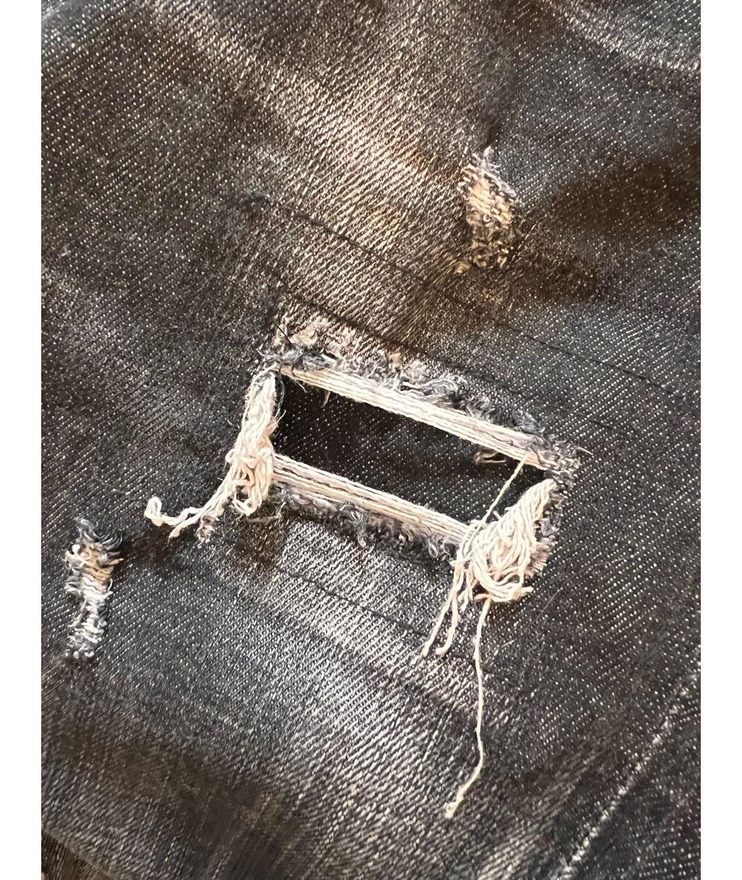 DSQUARED2 Антрацитовые хлопко-эластановые прямые джинсы, фото 4