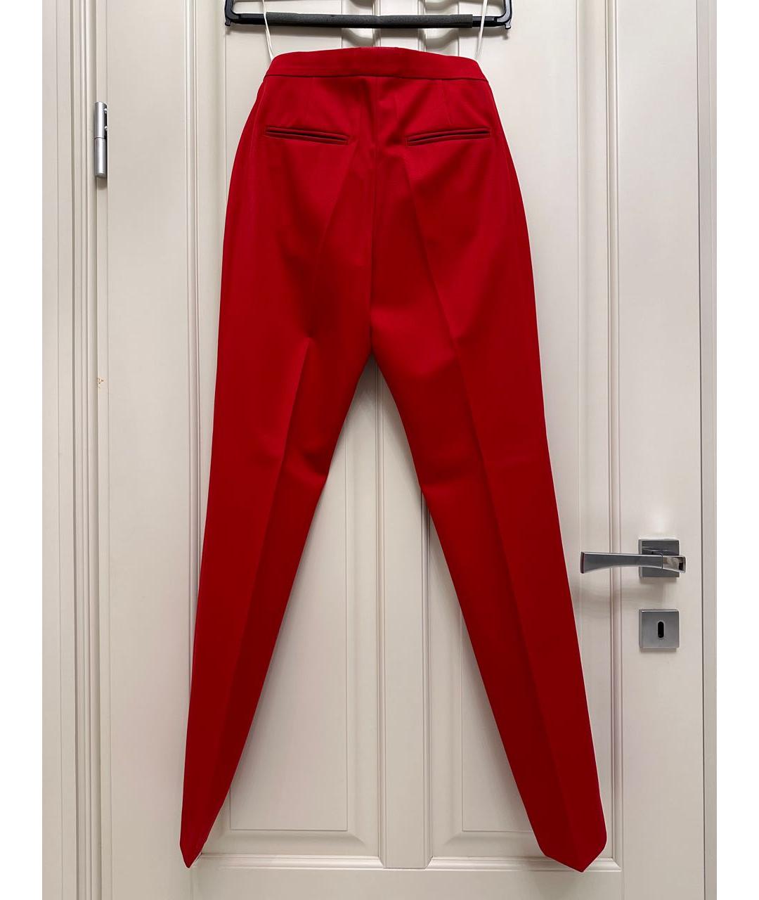 HERMES PRE-OWNED Красные шерстяные брюки узкие, фото 2