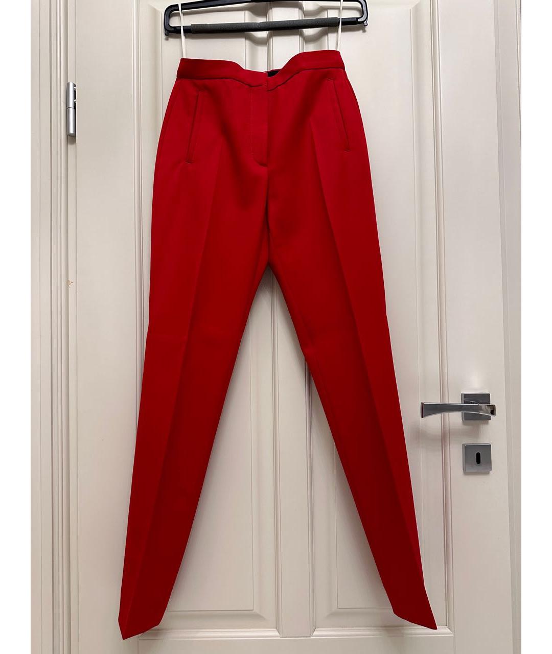 HERMES PRE-OWNED Красные шерстяные брюки узкие, фото 6