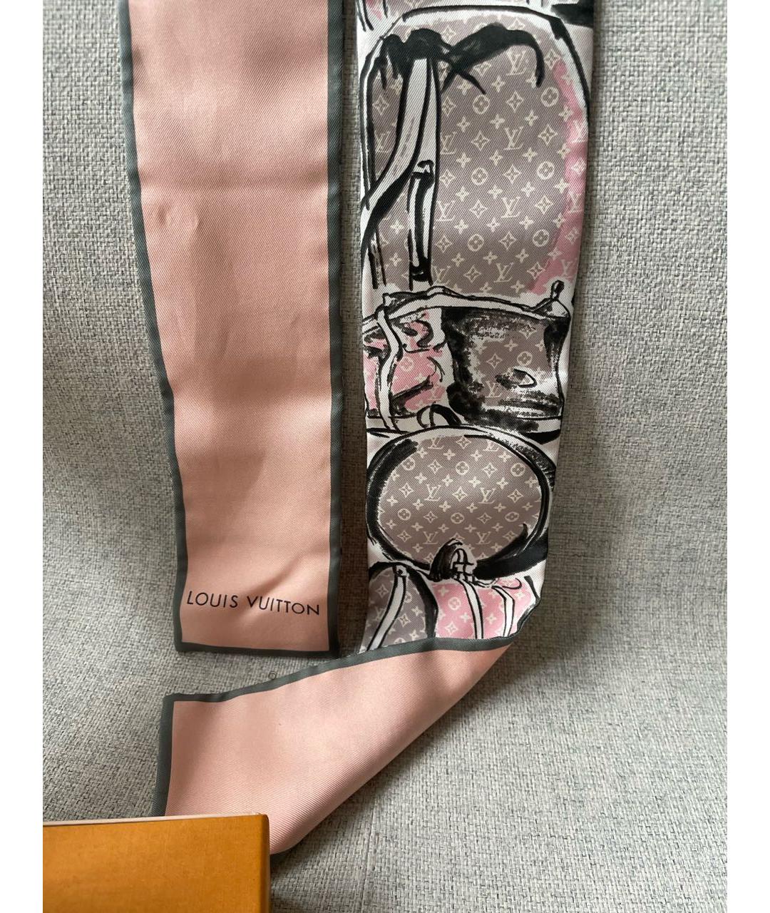 LOUIS VUITTON PRE-OWNED Розовый шелковый платок, фото 2