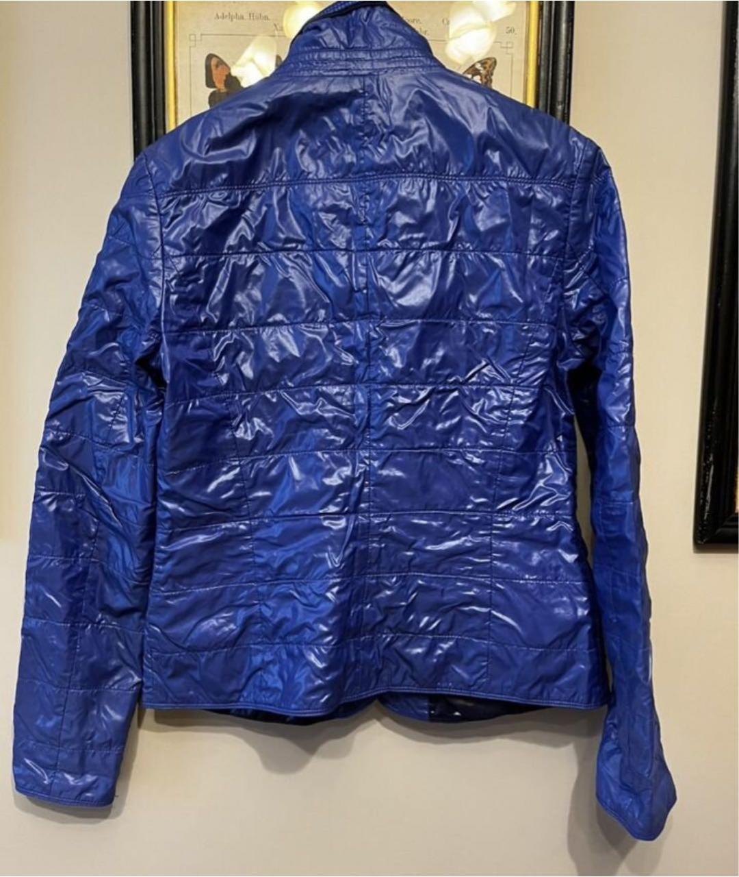 MONCLER Синяя полиэстеровая куртка, фото 2