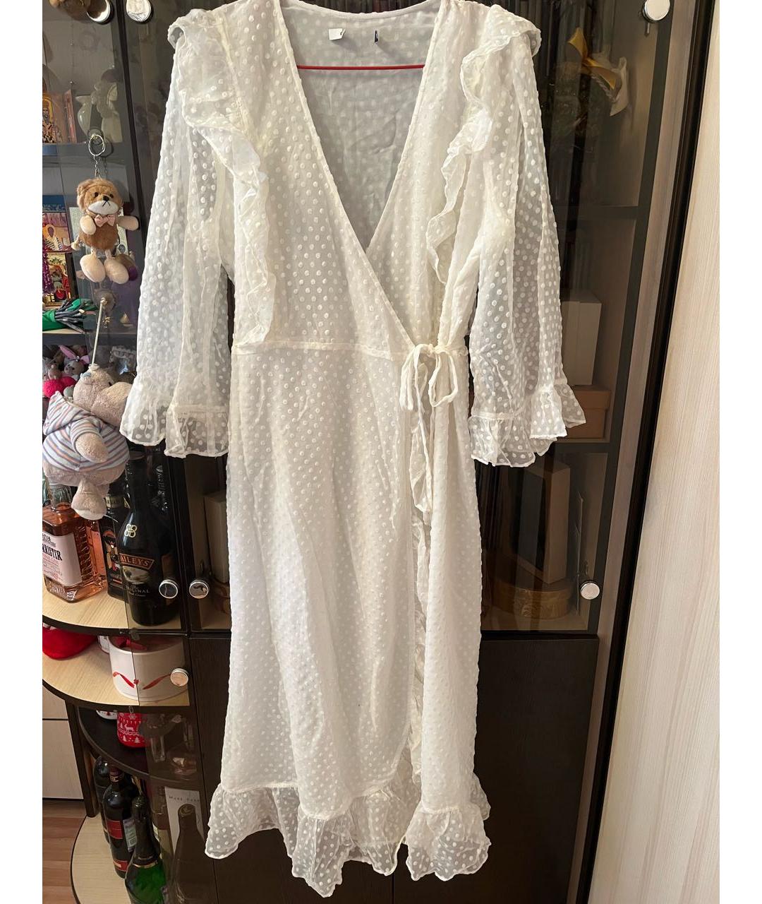 GANNI Белое вискозное платье, фото 9