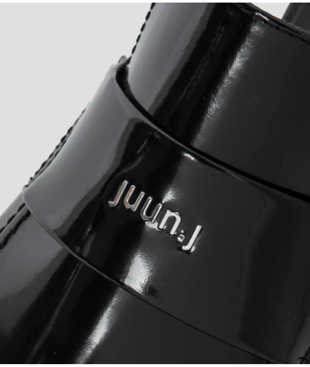 JUUN.J Черные кожаные лодочки на низком каблуке, фото 4