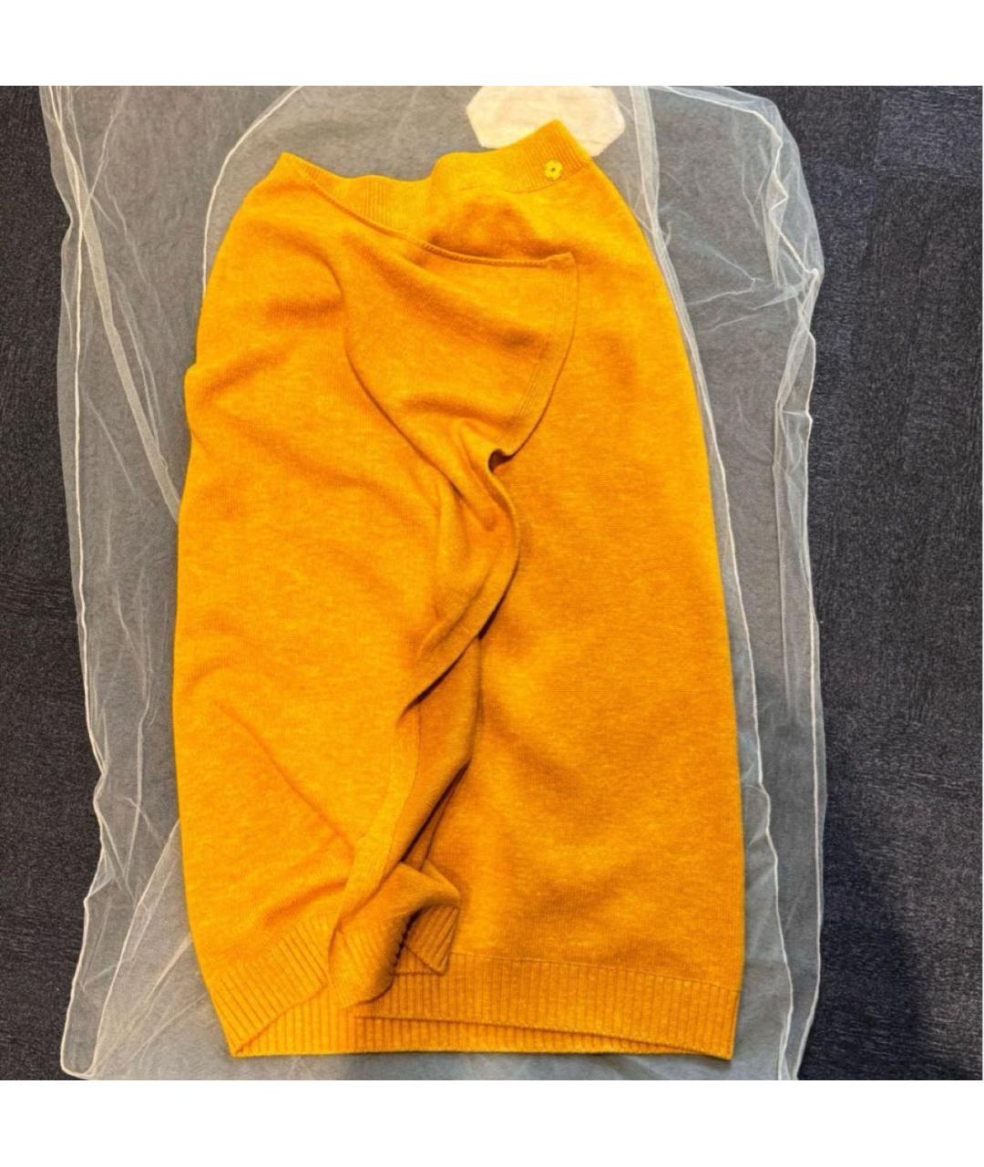 LORO PIANA Оранжевая юбка миди, фото 3
