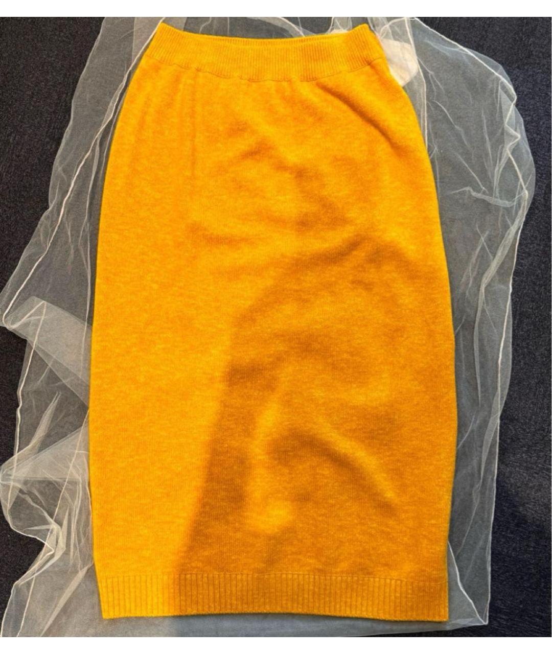 LORO PIANA Оранжевая юбка миди, фото 6