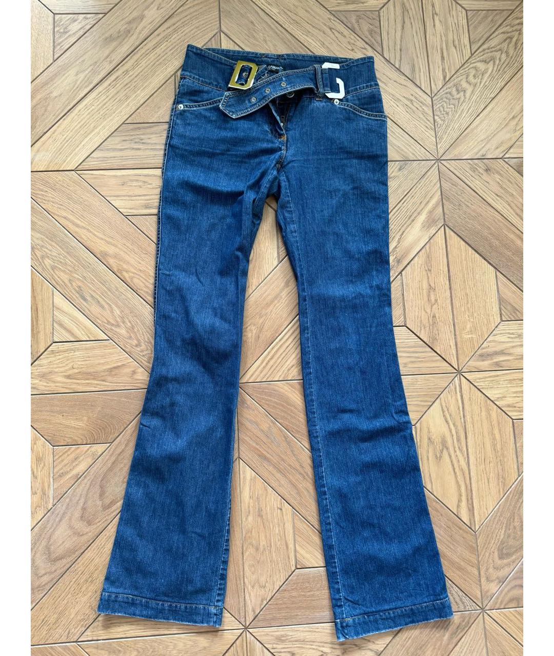 DOLCE&GABBANA Синие хлопко-эластановые джинсы клеш, фото 8
