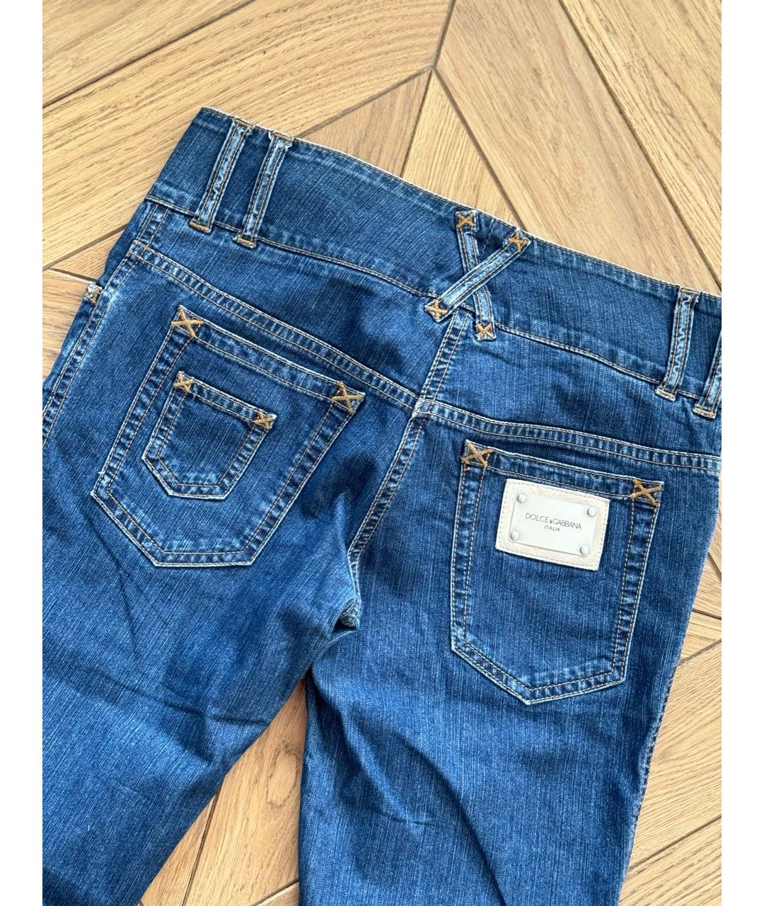 DOLCE&GABBANA Синие хлопко-эластановые джинсы клеш, фото 7