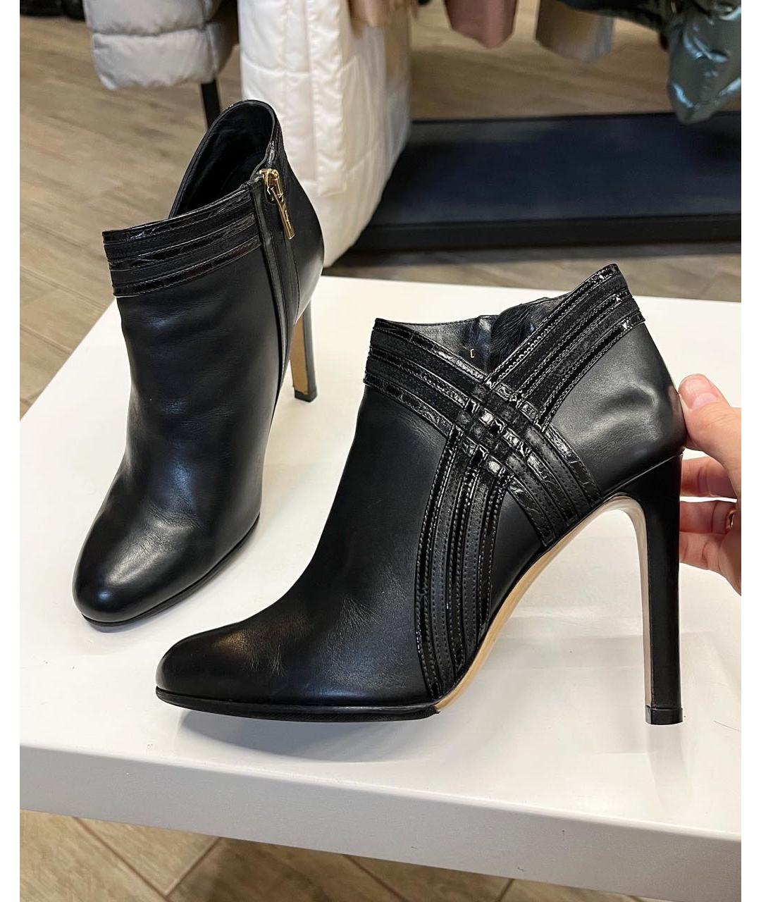 FERRAGAMO Черные кожаные ботильоны, фото 9