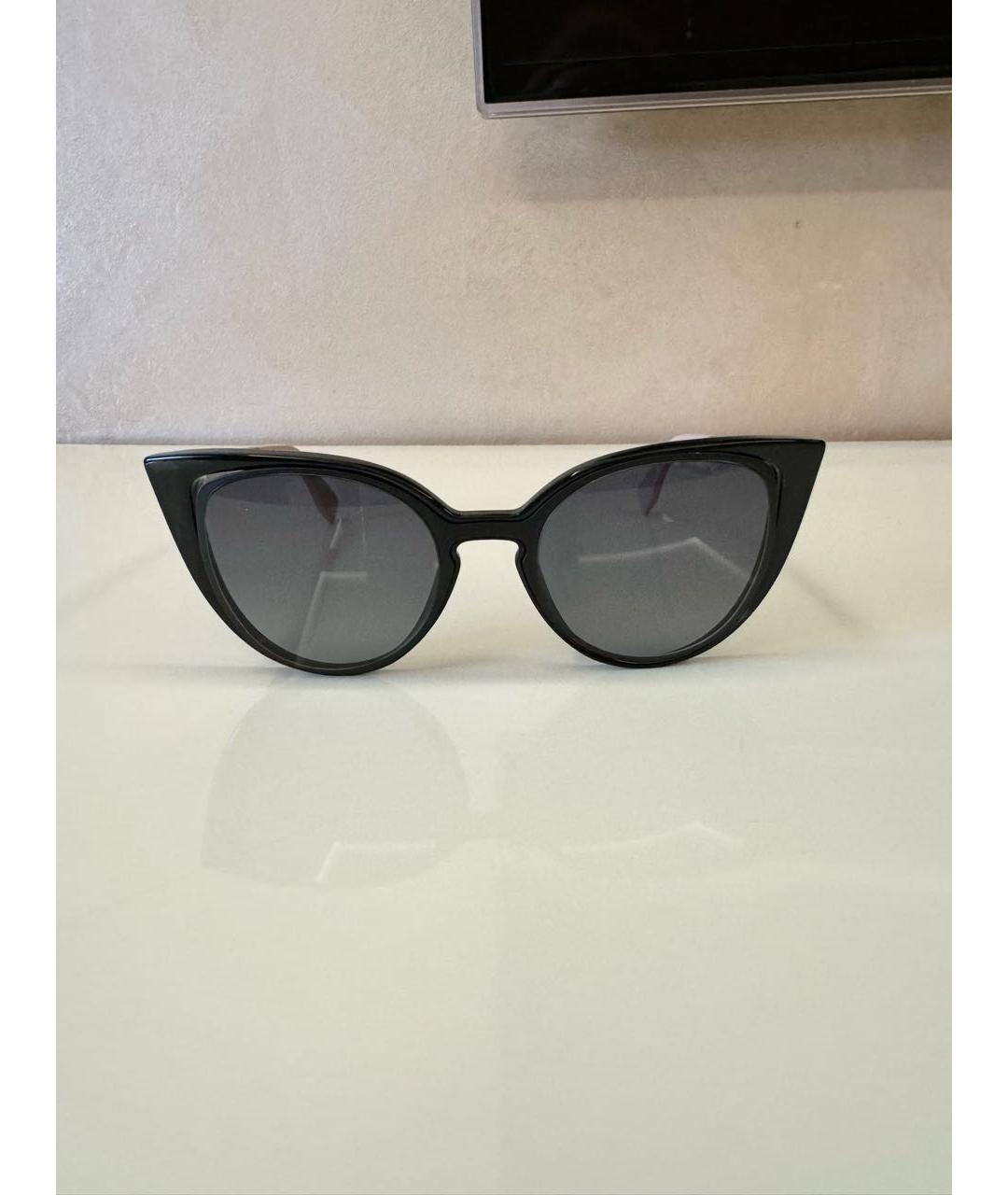 FENDI Черные пластиковые солнцезащитные очки, фото 5