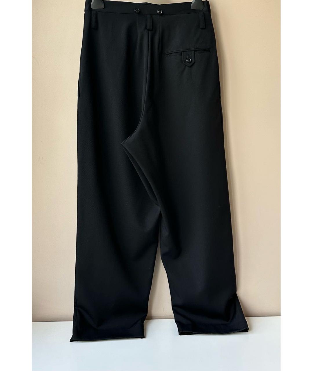 Y'S Черные шерстяные брюки широкие, фото 3