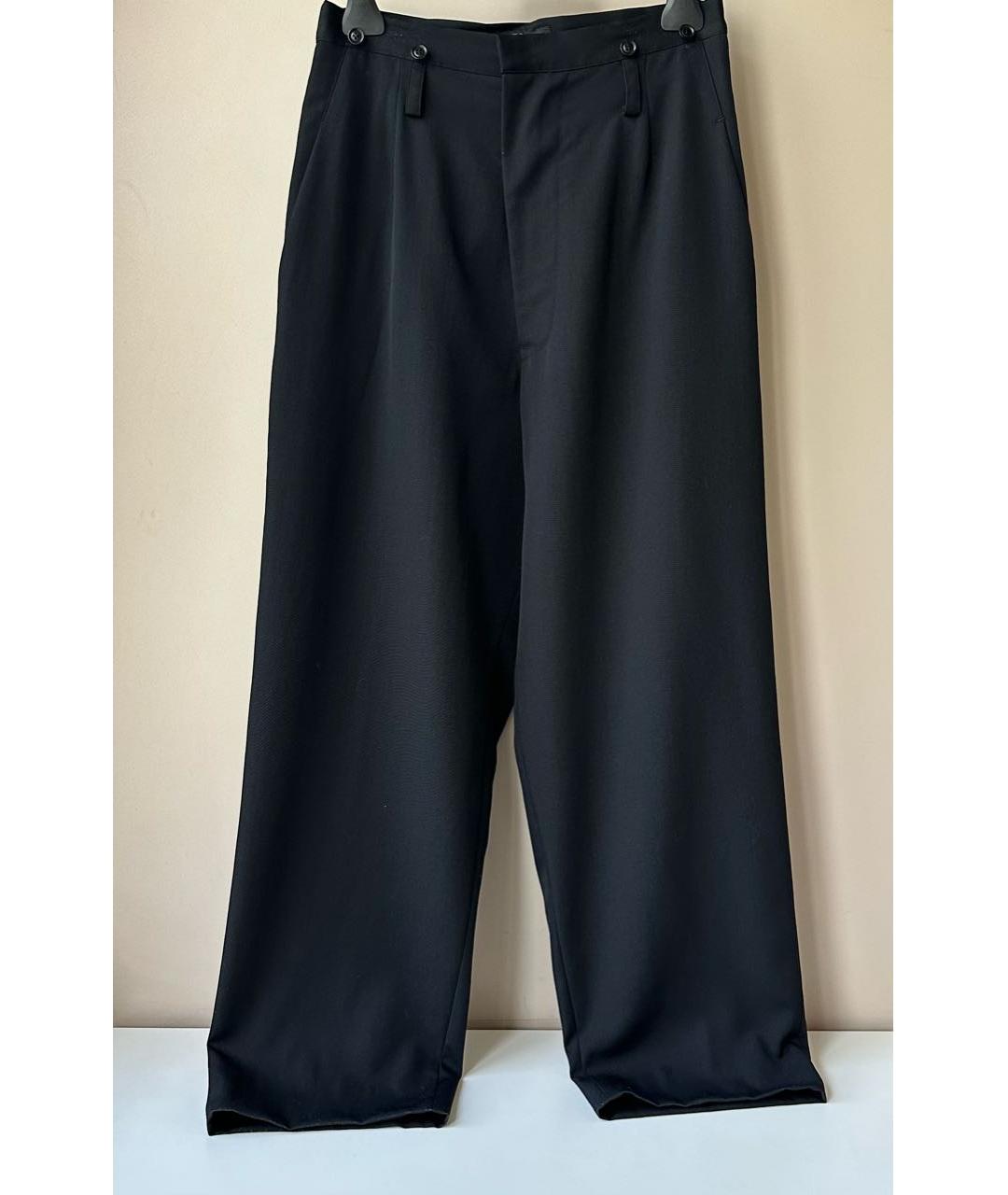 Y'S Черные шерстяные брюки широкие, фото 2