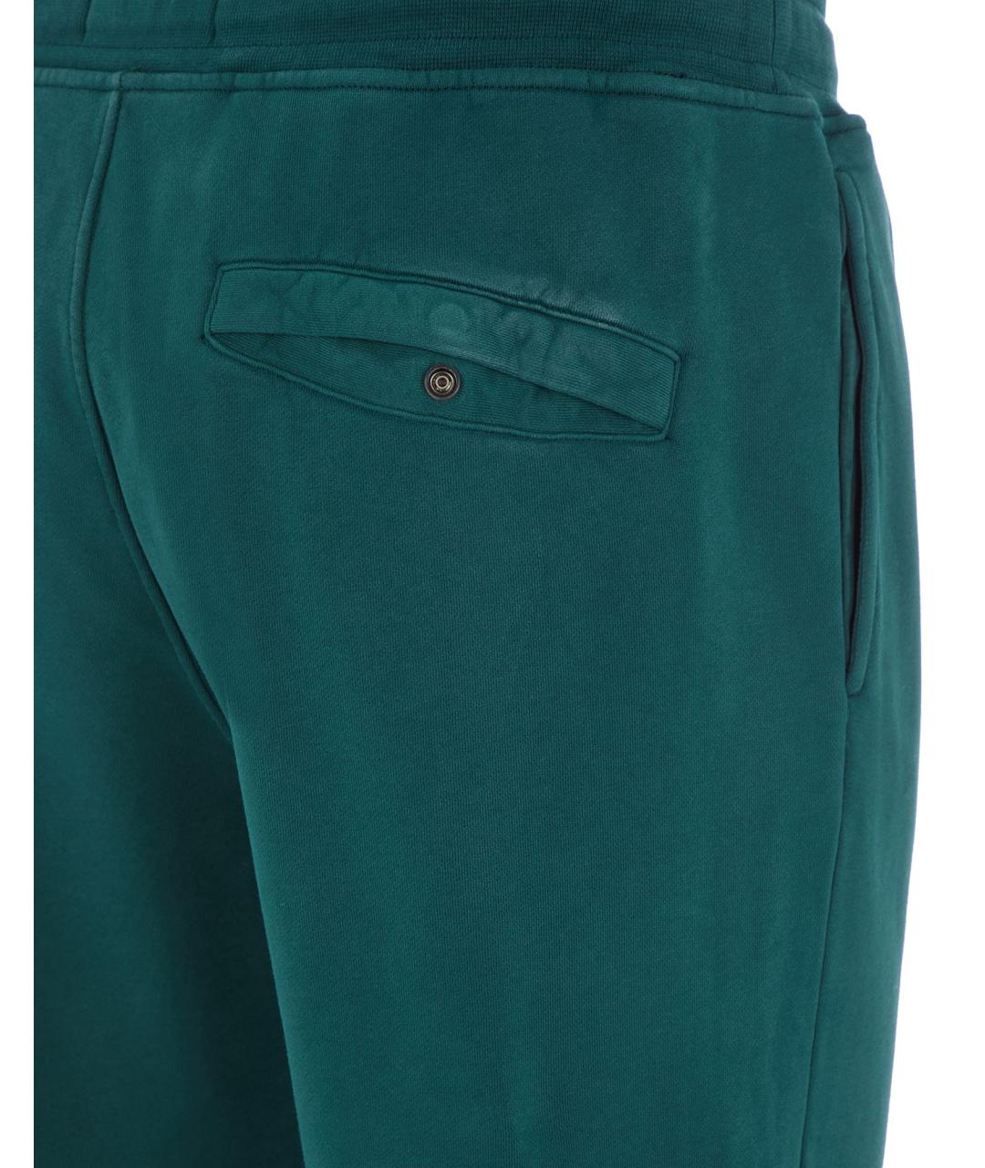 STONE ISLAND Зеленые хлопковые повседневные брюки, фото 4