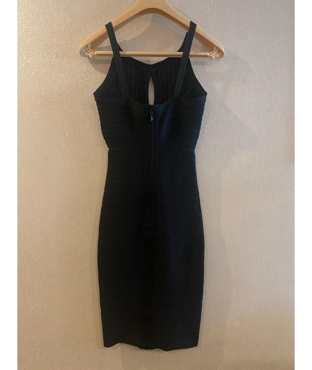 HERVE LEGER Черное вискозное коктейльное платье, фото 7