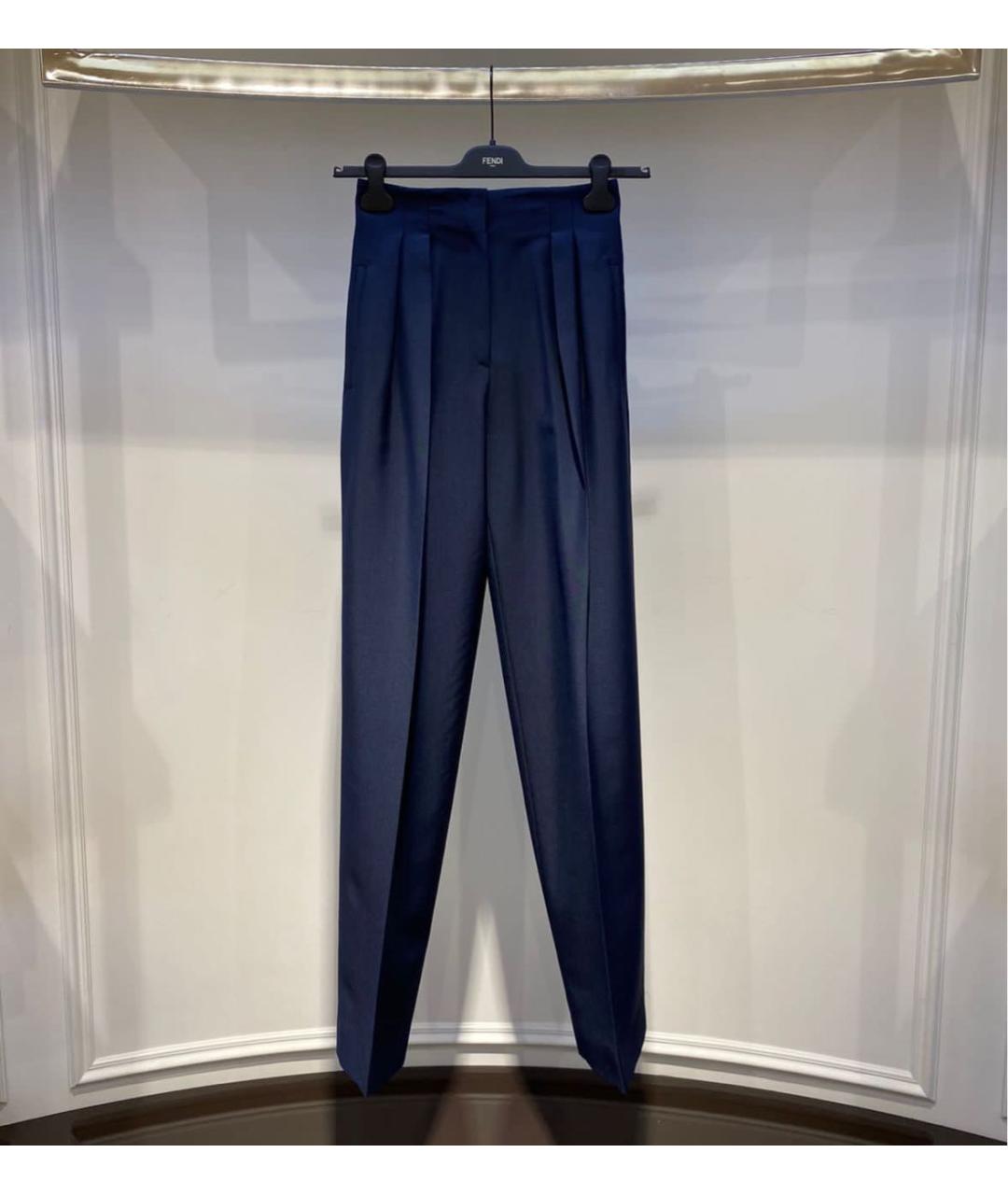 FENDI Темно-синие прямые брюки, фото 2
