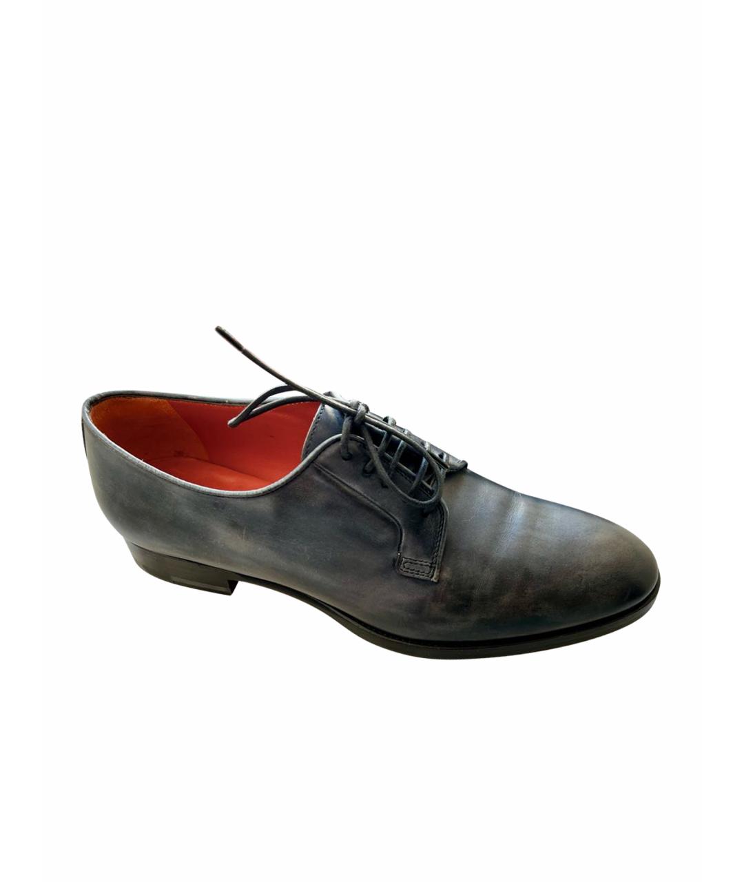 SANTONI Серые кожаные ботинки, фото 1
