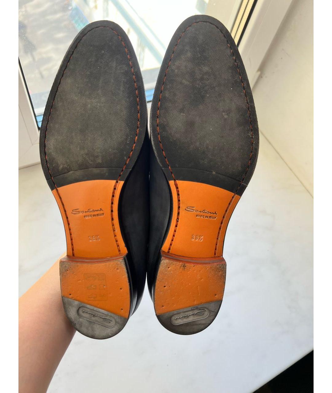 SANTONI Серые кожаные ботинки, фото 4