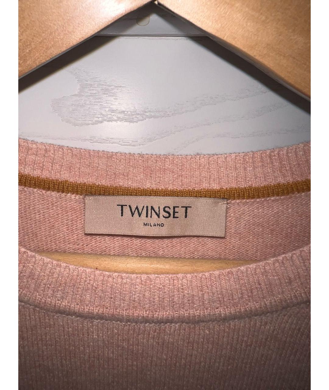 TWIN-SET Бежевый шерстяной джемпер / свитер, фото 4