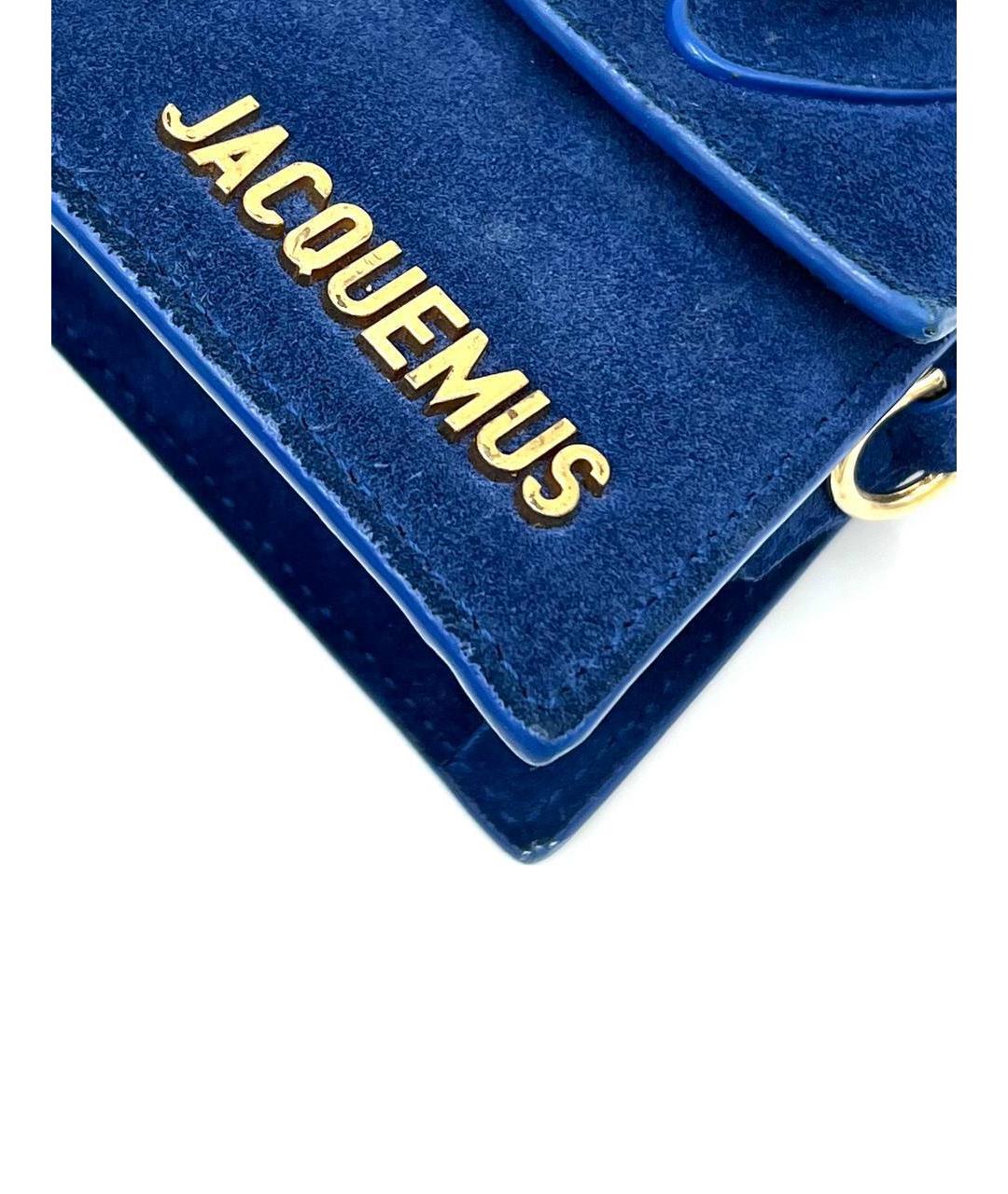 JACQUEMUS Синяя замшевая сумка с короткими ручками, фото 7