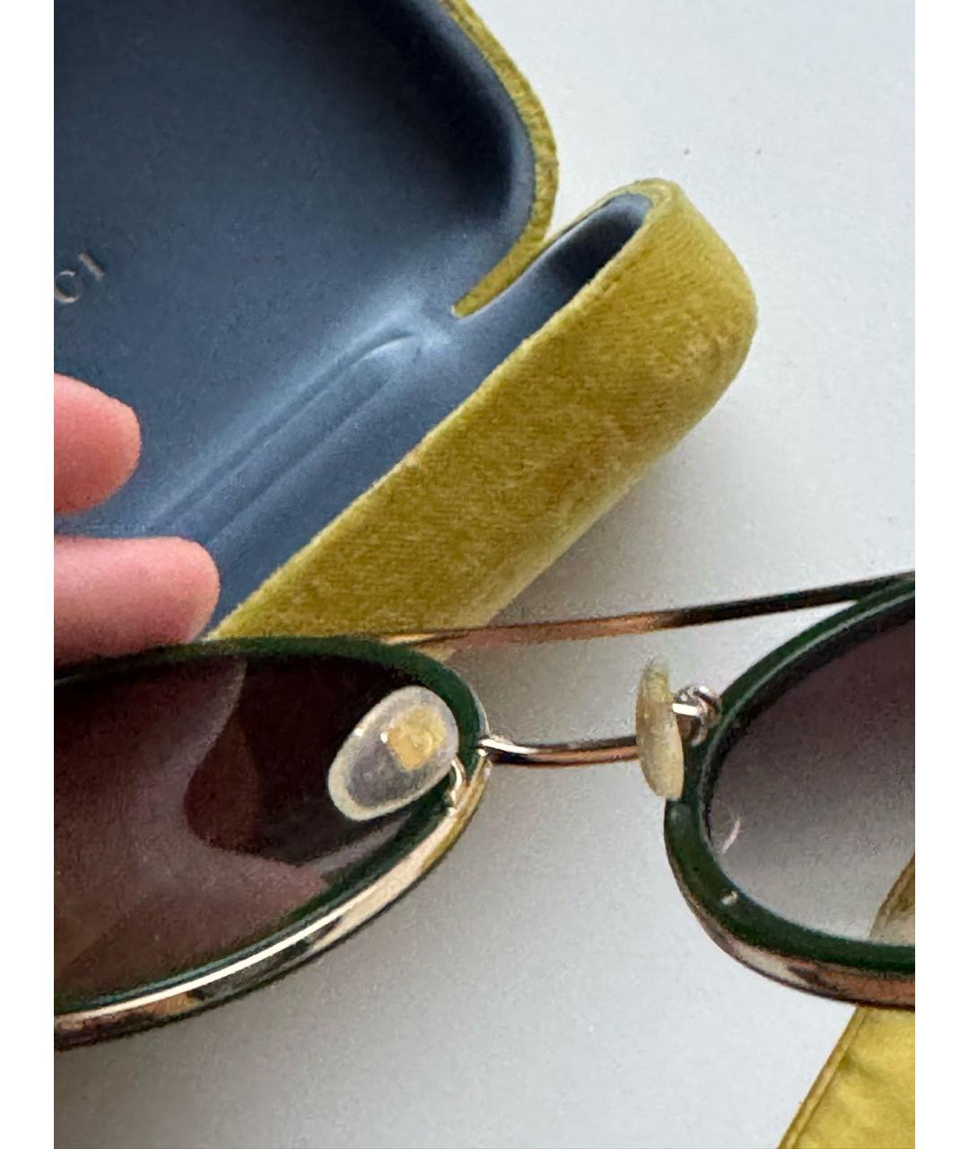 GUCCI Зеленые пластиковые солнцезащитные очки, фото 7