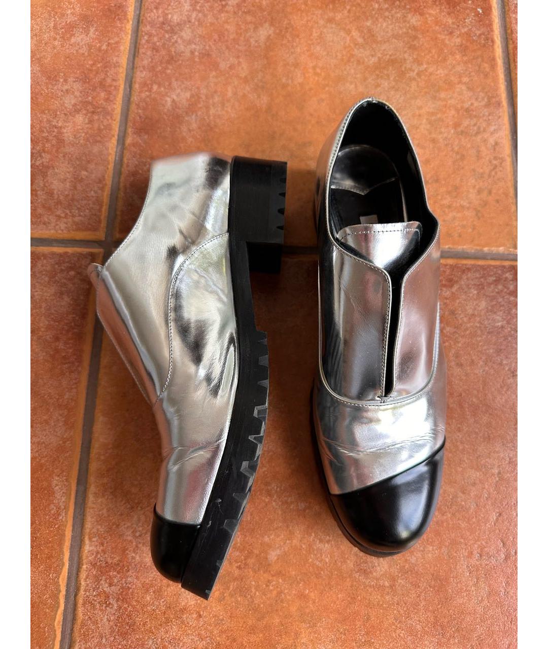 MIU MIU Серебряные кожаные туфли, фото 5