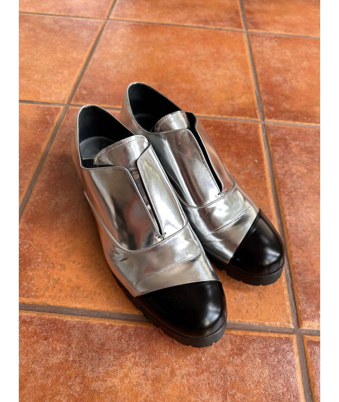 MIU MIU Серебряные кожаные туфли, фото 7