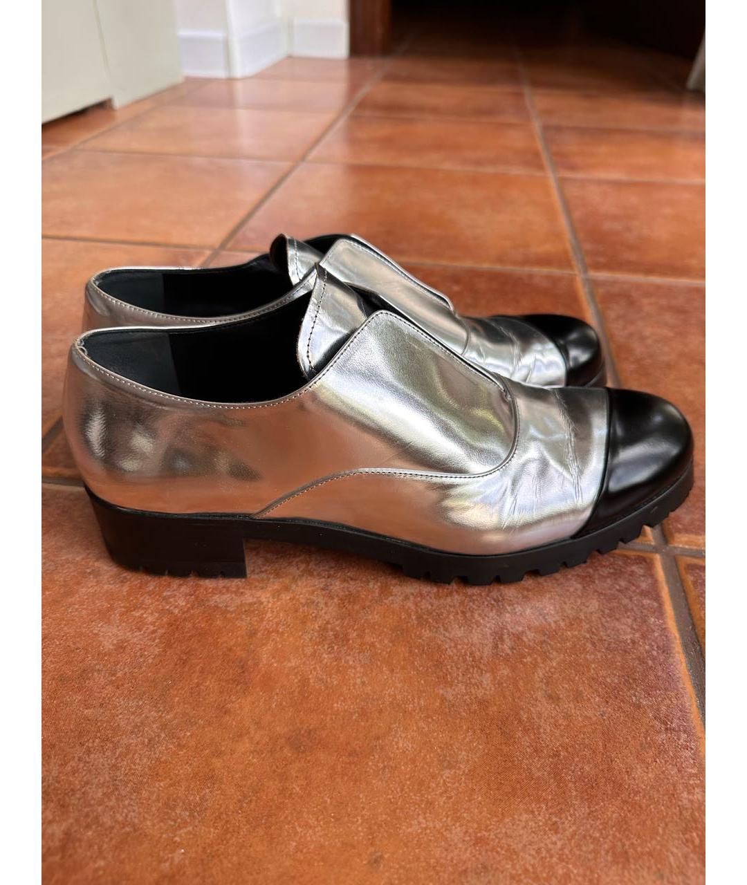 MIU MIU Серебряные кожаные туфли, фото 6