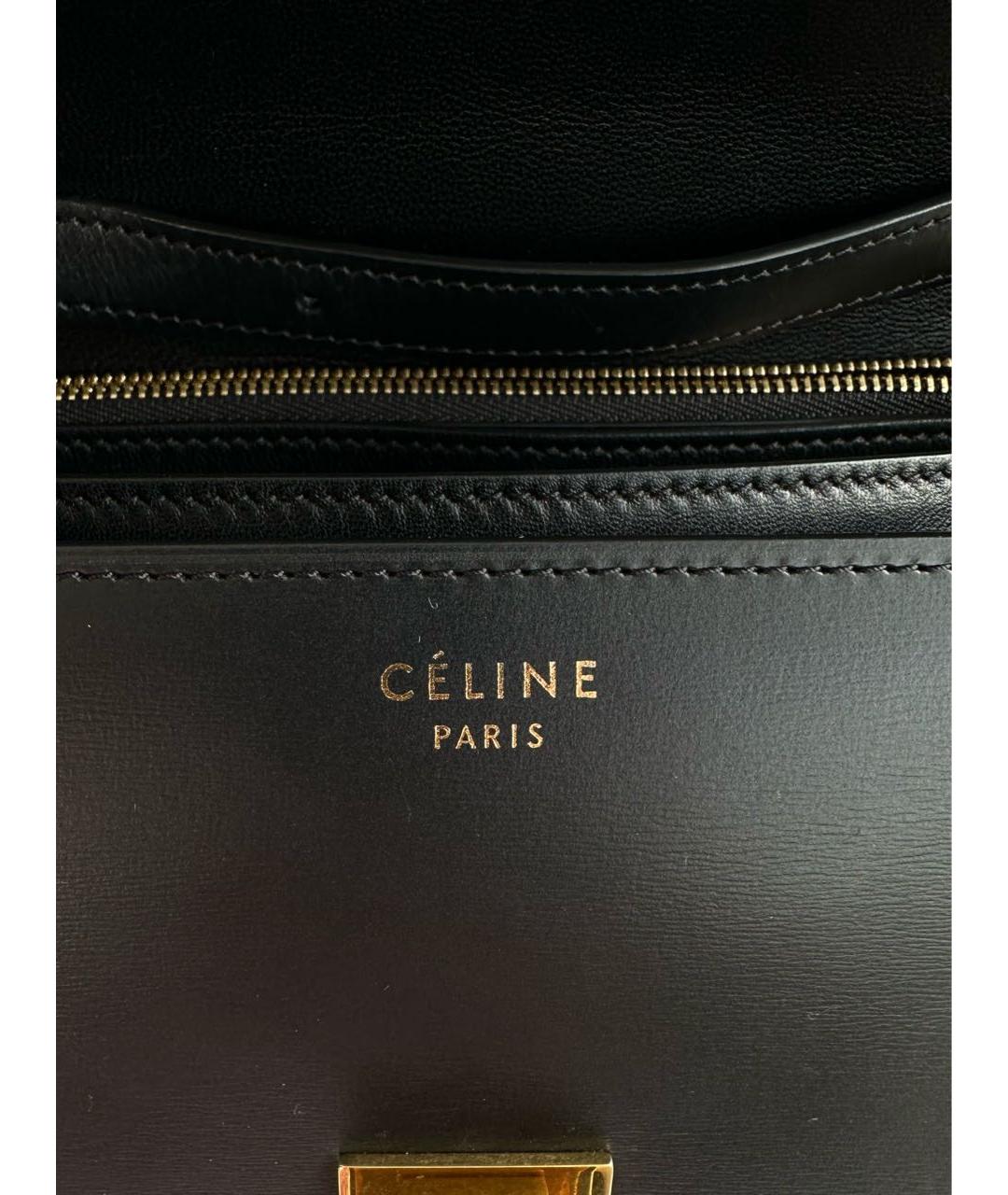 CELINE PRE-OWNED Черная кожаная сумка через плечо, фото 6