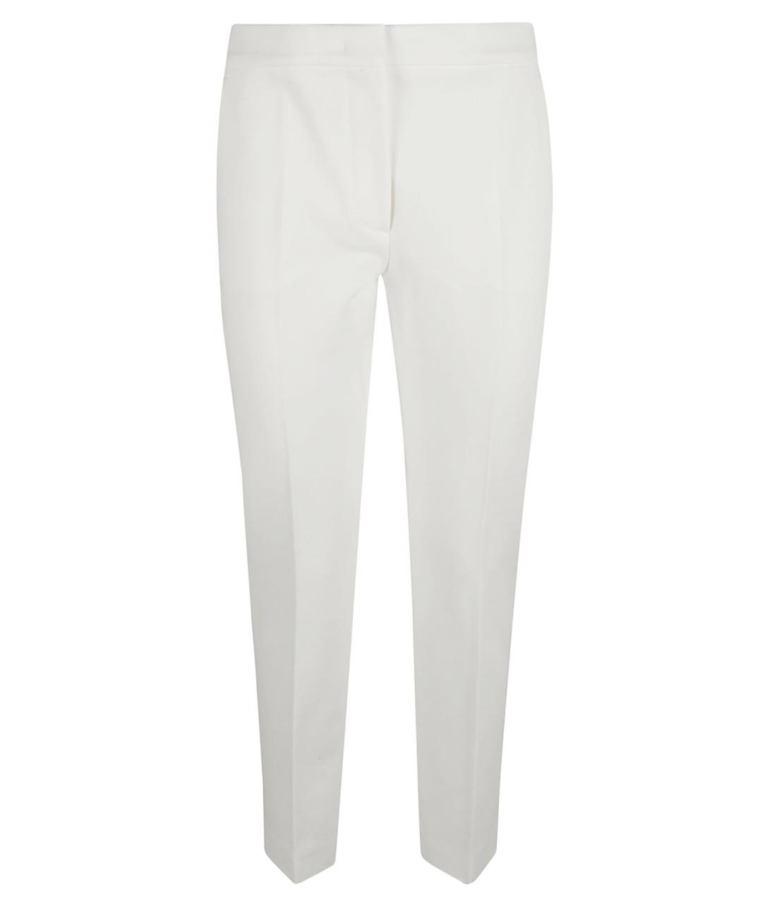 MAX MARA Белые шелковые прямые брюки, фото 1