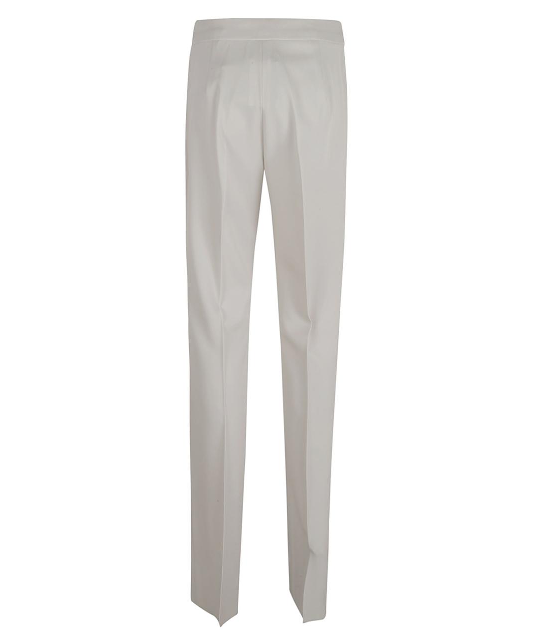 MAX MARA Белые шерстяные прямые брюки, фото 3