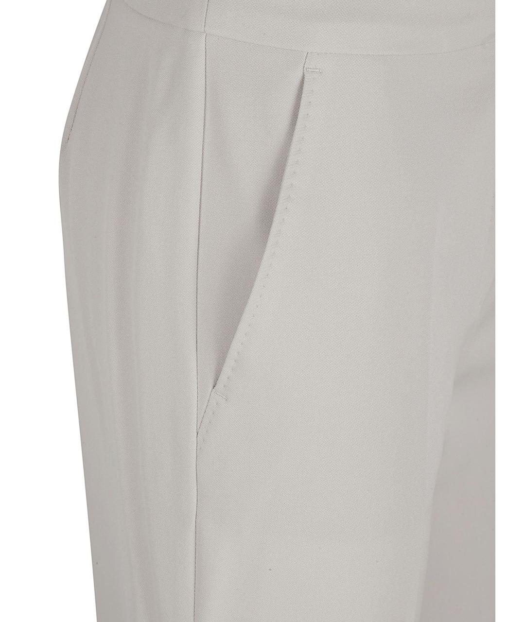 MAX MARA Белые шерстяные прямые брюки, фото 2
