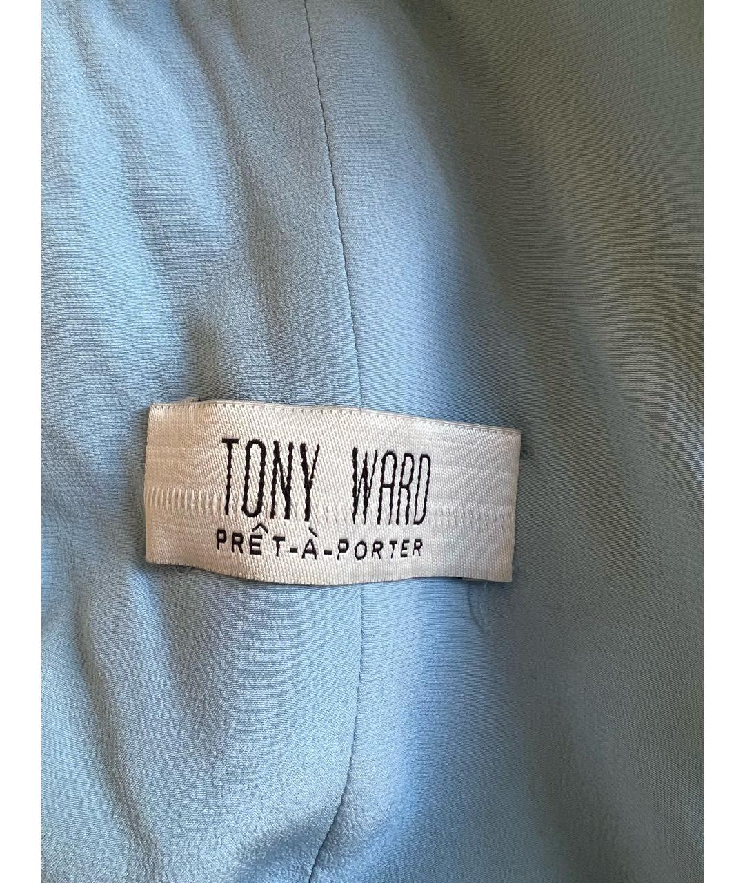 TONY WARD Голубое ацетатное вечернее платье, фото 5