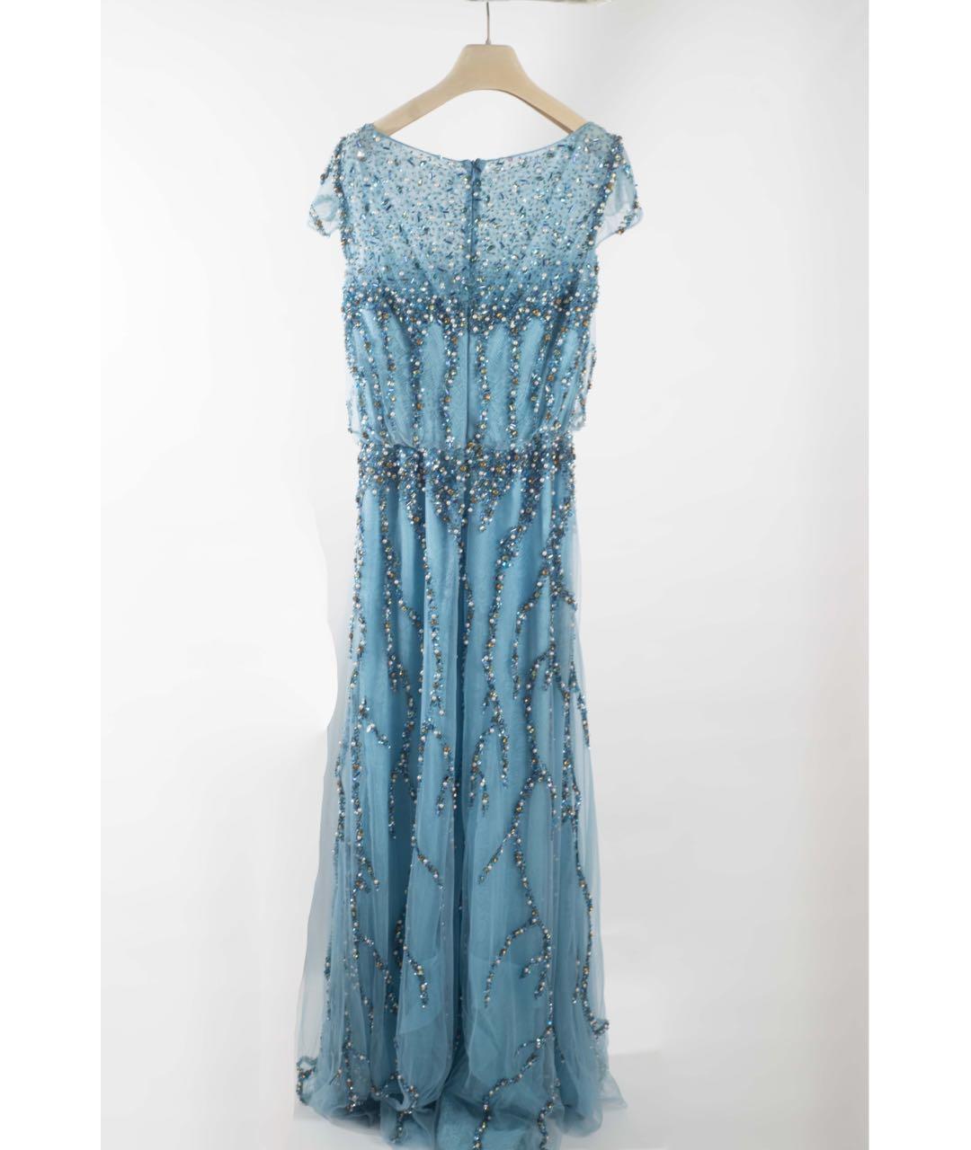 TONY WARD Голубое ацетатное вечернее платье, фото 2