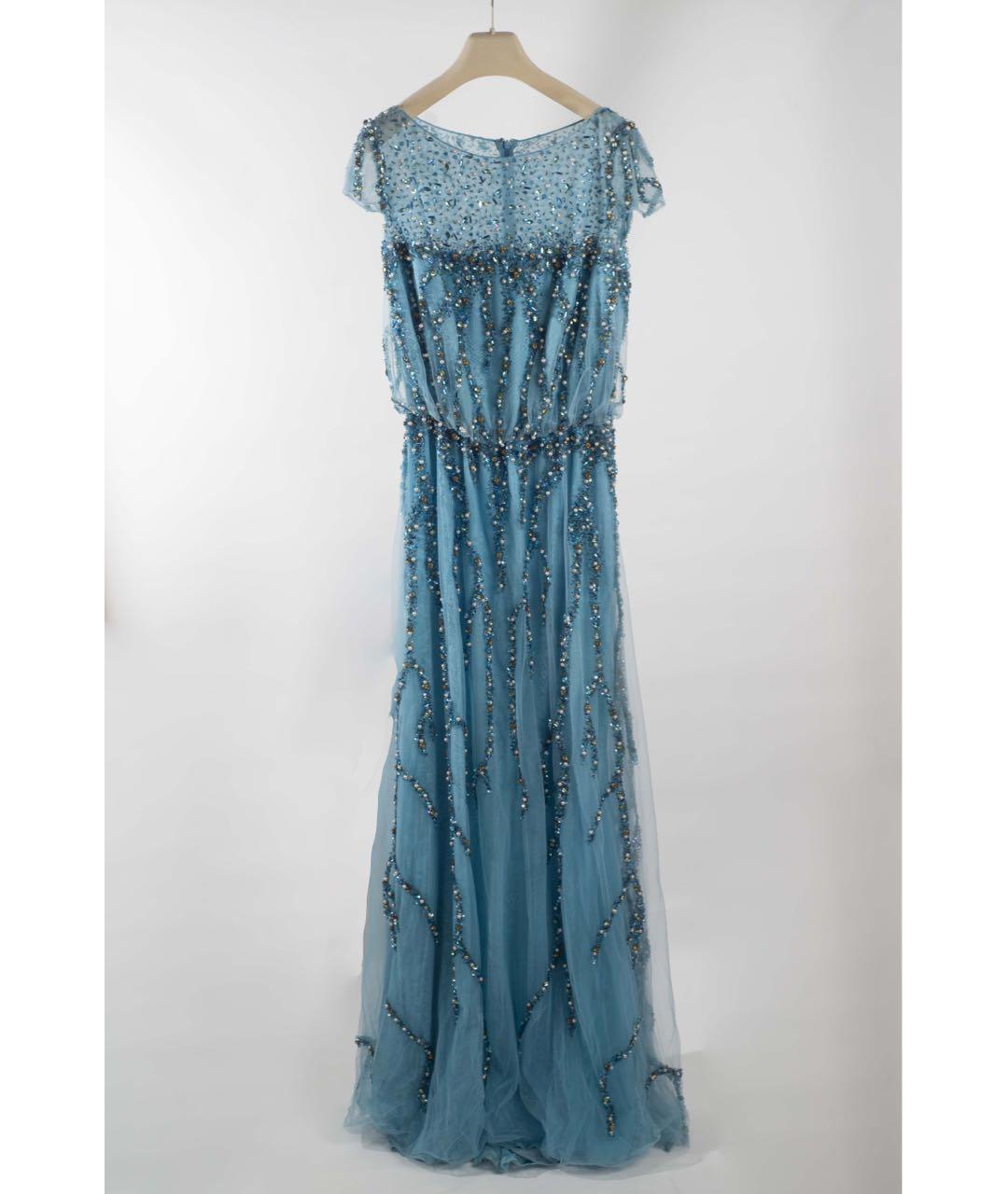 TONY WARD Голубое ацетатное вечернее платье, фото 7