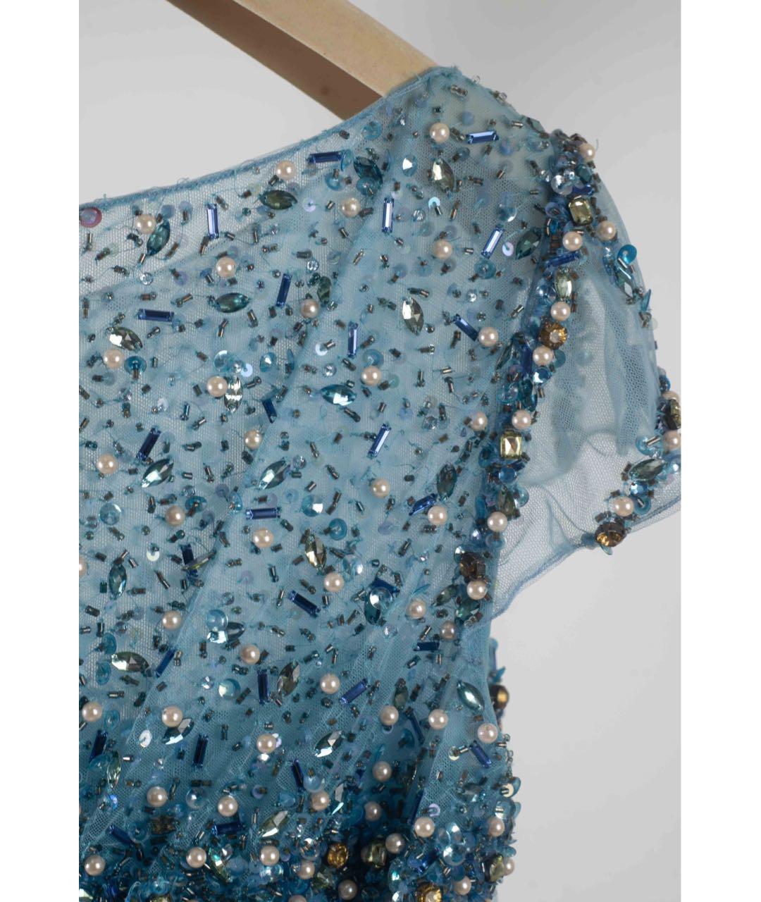 TONY WARD Голубое ацетатное вечернее платье, фото 3