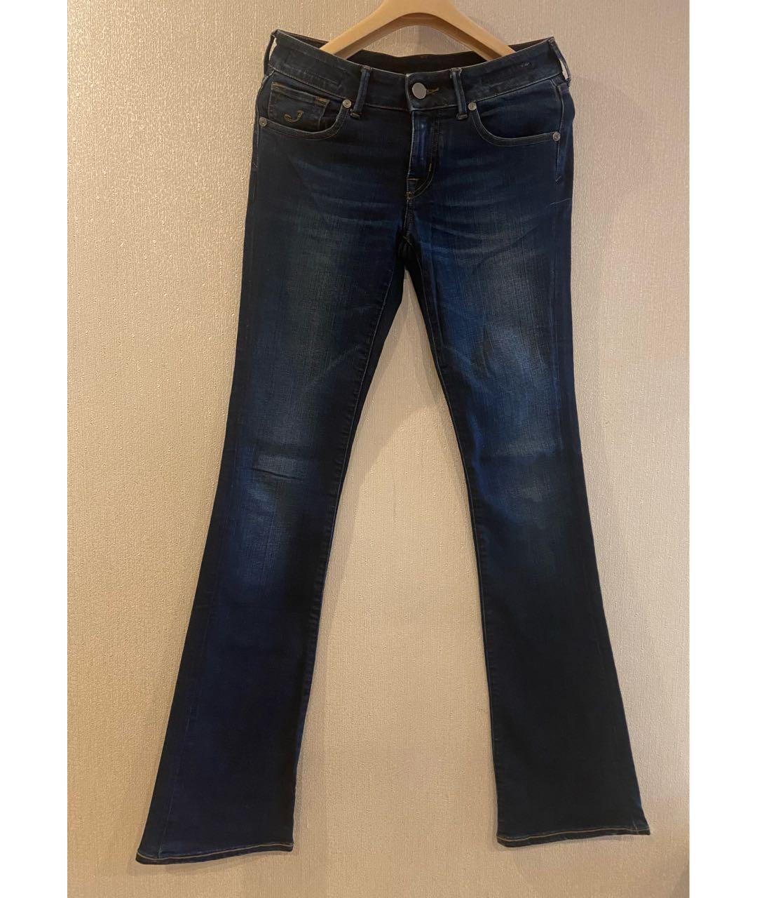 JACOB COHEN Темно-синие хлопко-эластановые джинсы клеш, фото 9