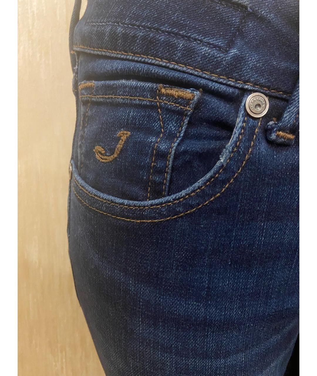 JACOB COHEN Темно-синие хлопко-эластановые джинсы клеш, фото 6